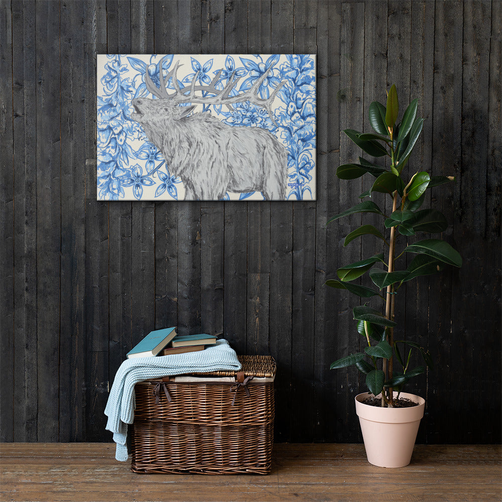 Appalachian Porcelain Elk Fine Art Canvas Print 24 x 36"