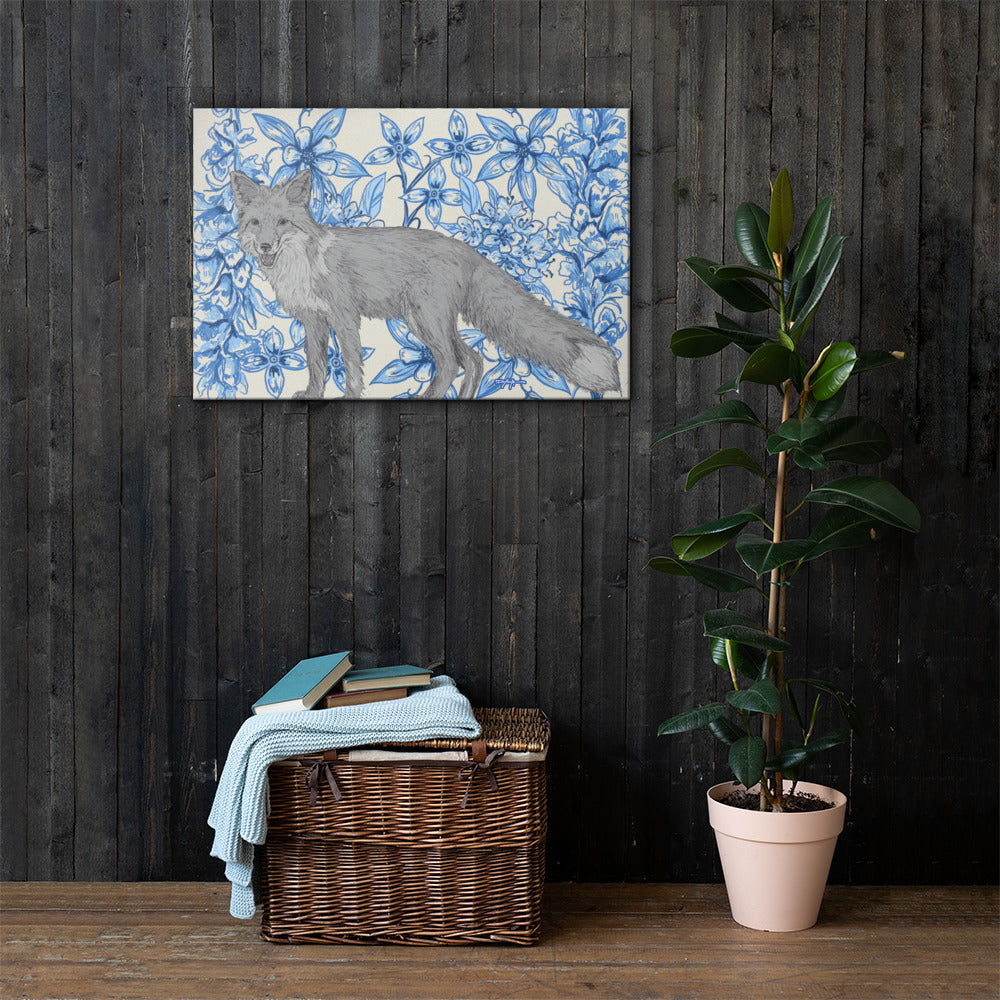 Appalachian Porcelain Red Fox Fine Art Canvas Print 24 x 36"