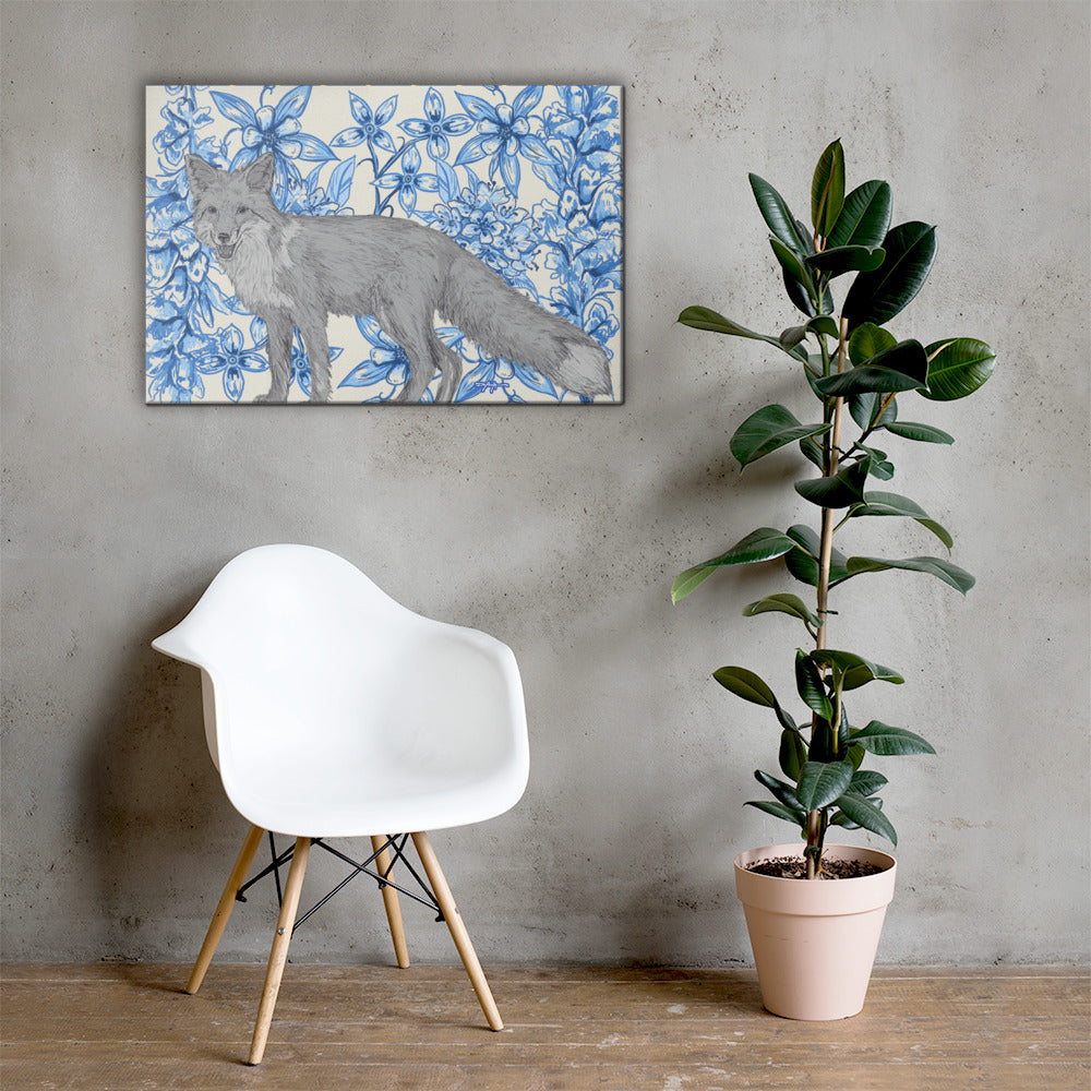 Appalachian Porcelain Red Fox Fine Art Canvas Print 24 x 36"