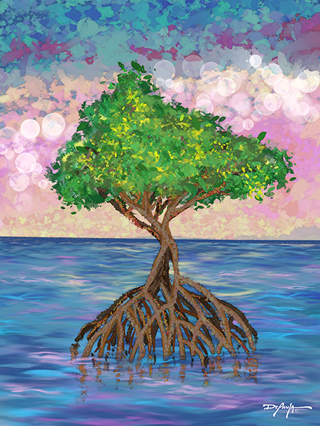 Mangrove Sunset Fine Art Canvas Print 18" x 24"