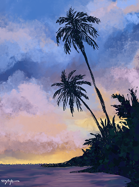 Beach at Dawn Fine Art Canvas Print 18 x 24"
