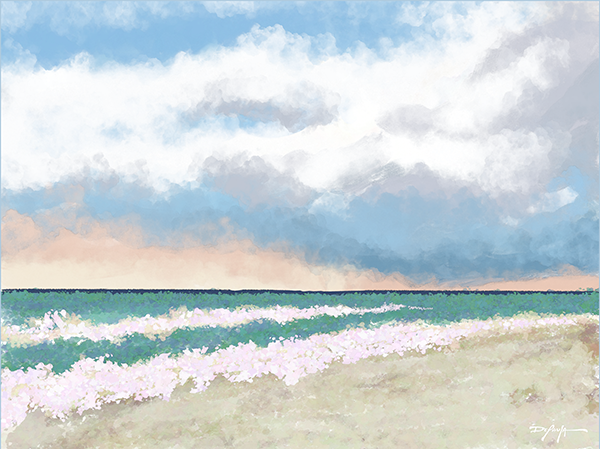 Rolling Waves Fine Art Landscape Canvas Print 18" x 24"