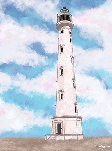 Aruba's California Lighthouse Fine Art Canvas 18 x 24"