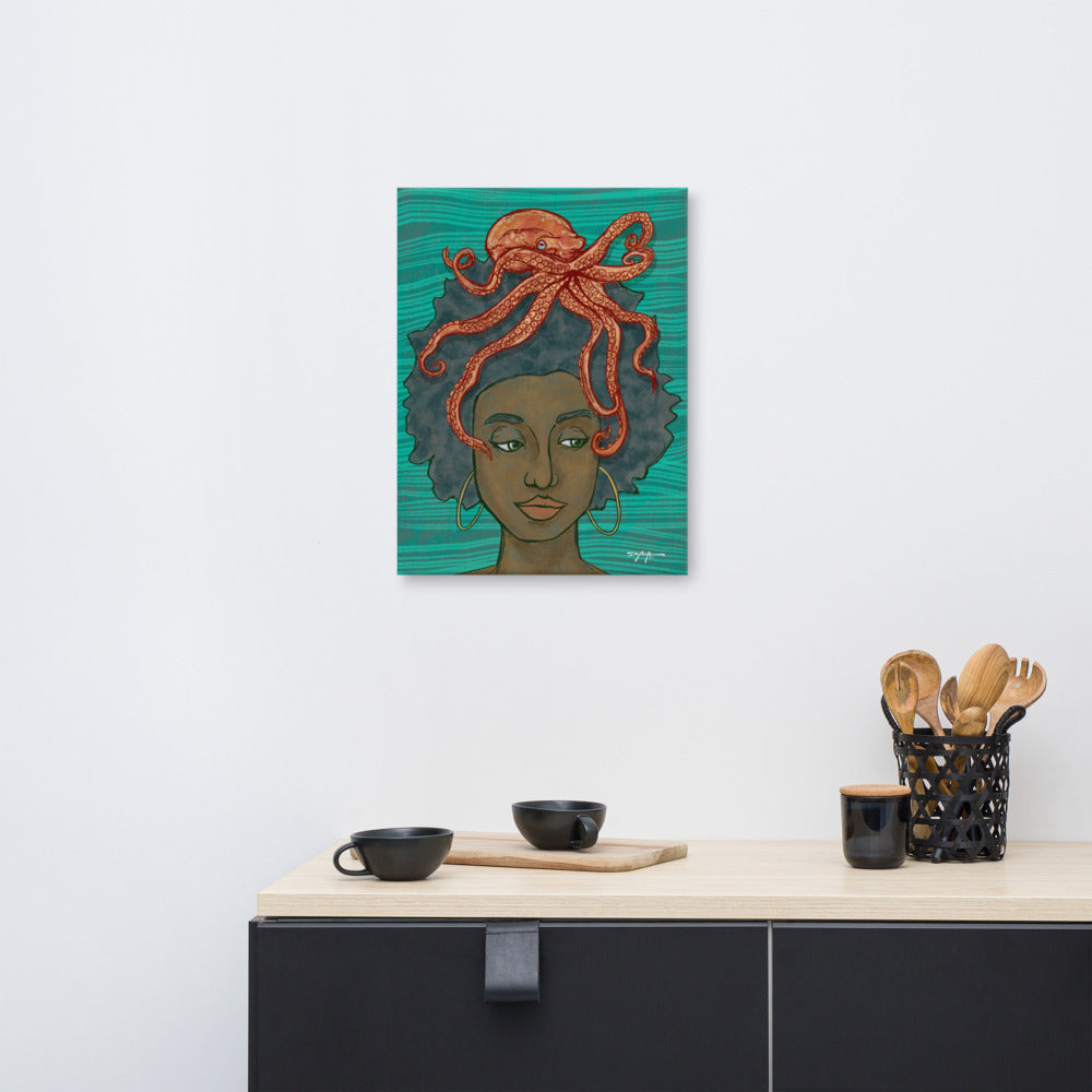 Wayfinder Woman Portrait Onyx Fine Art Canvas 18" x 24"