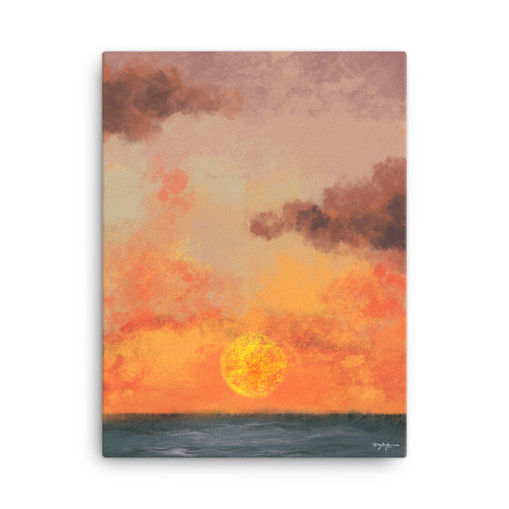 Rebirth Sunrise Coastal Fine Art Canvas Print 18" x 24"