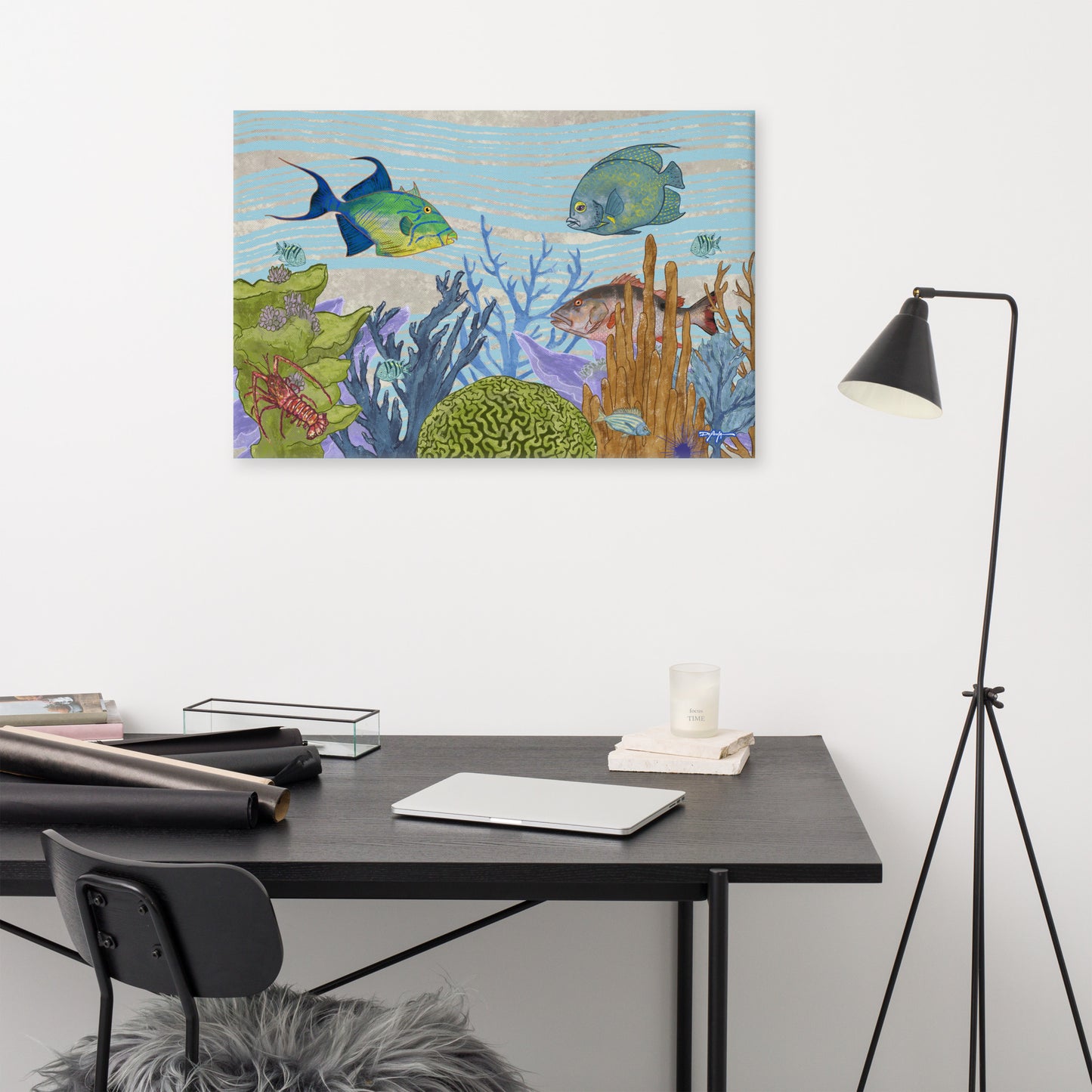 The Reef Lobster Snapper Fine Art Canvas 24" x 36"