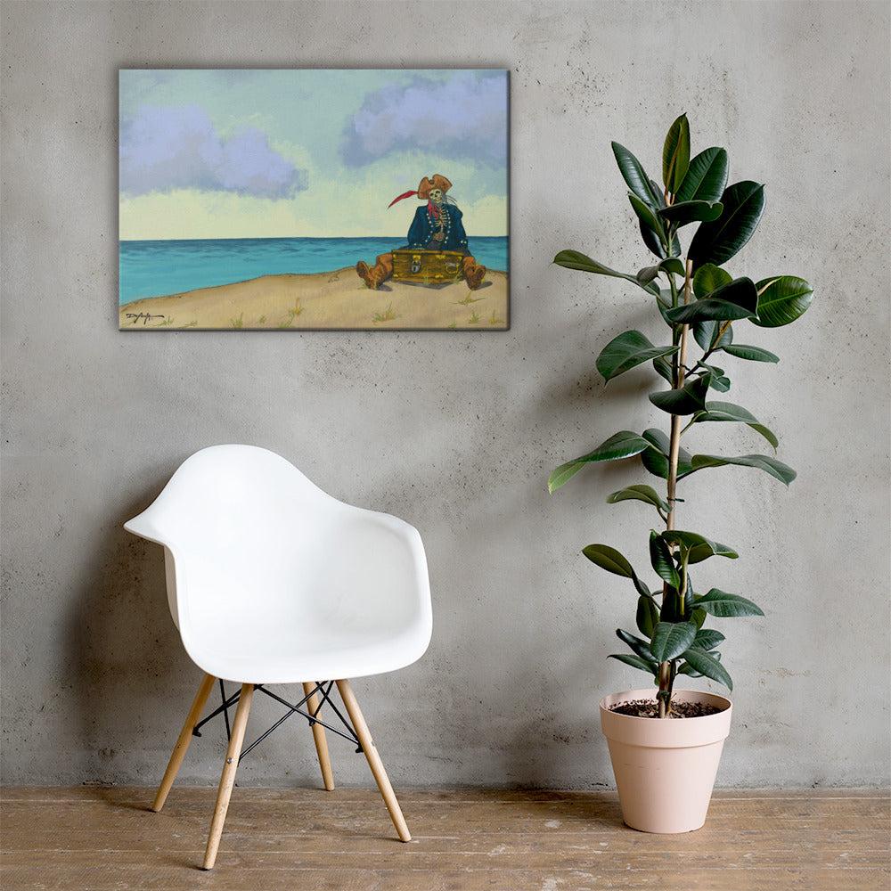 All Mine Pirate Treasure Island Beach Fine Art Canvas 24 x 36"