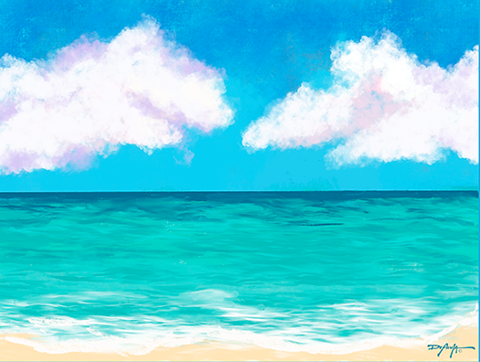 Caribbean Blues Fine Art 18" x 24"