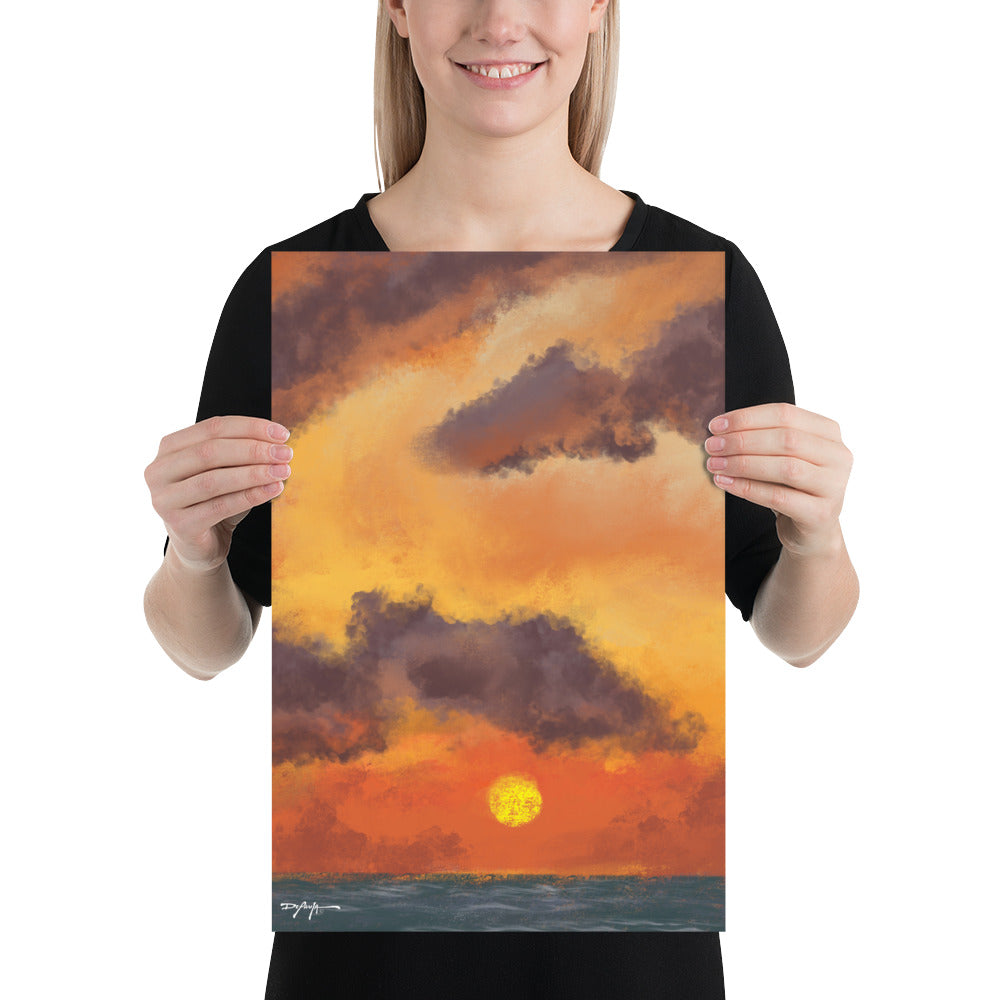 Sun's Final Embrace Coastal Fine Art Print 12" x 18"
