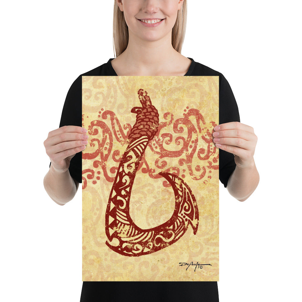 Hawaiian Fish Hook Coastal Fine Art Print 12" x 18"