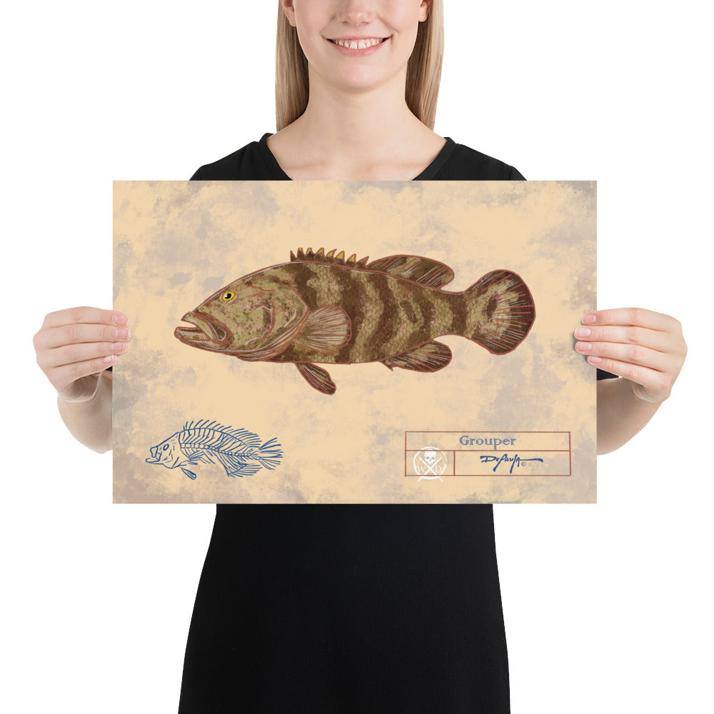 Naturalist Grouper Fine Art Print 12" x 18"