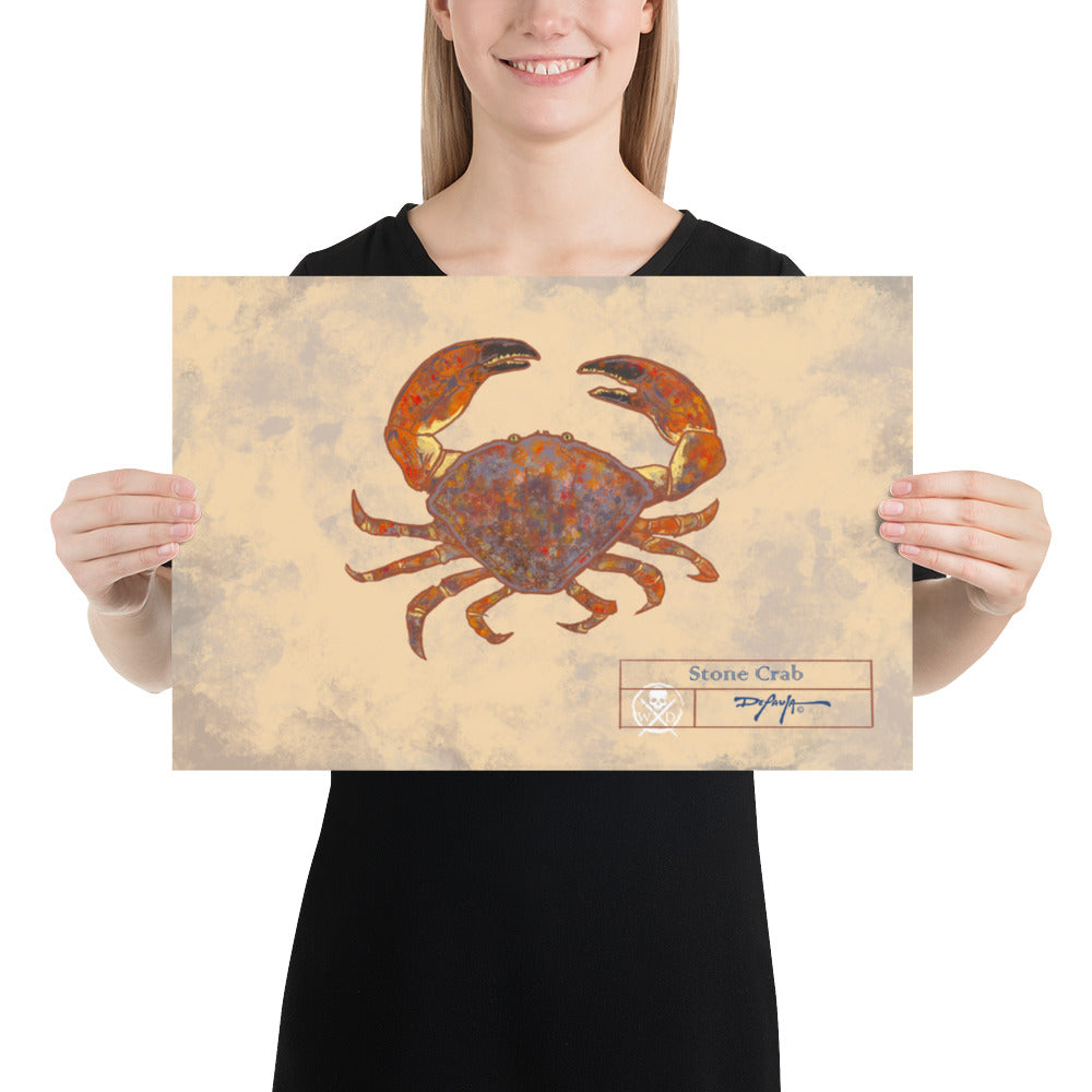 Naturalist Stone Crab Fine Art Print 12" x 18"