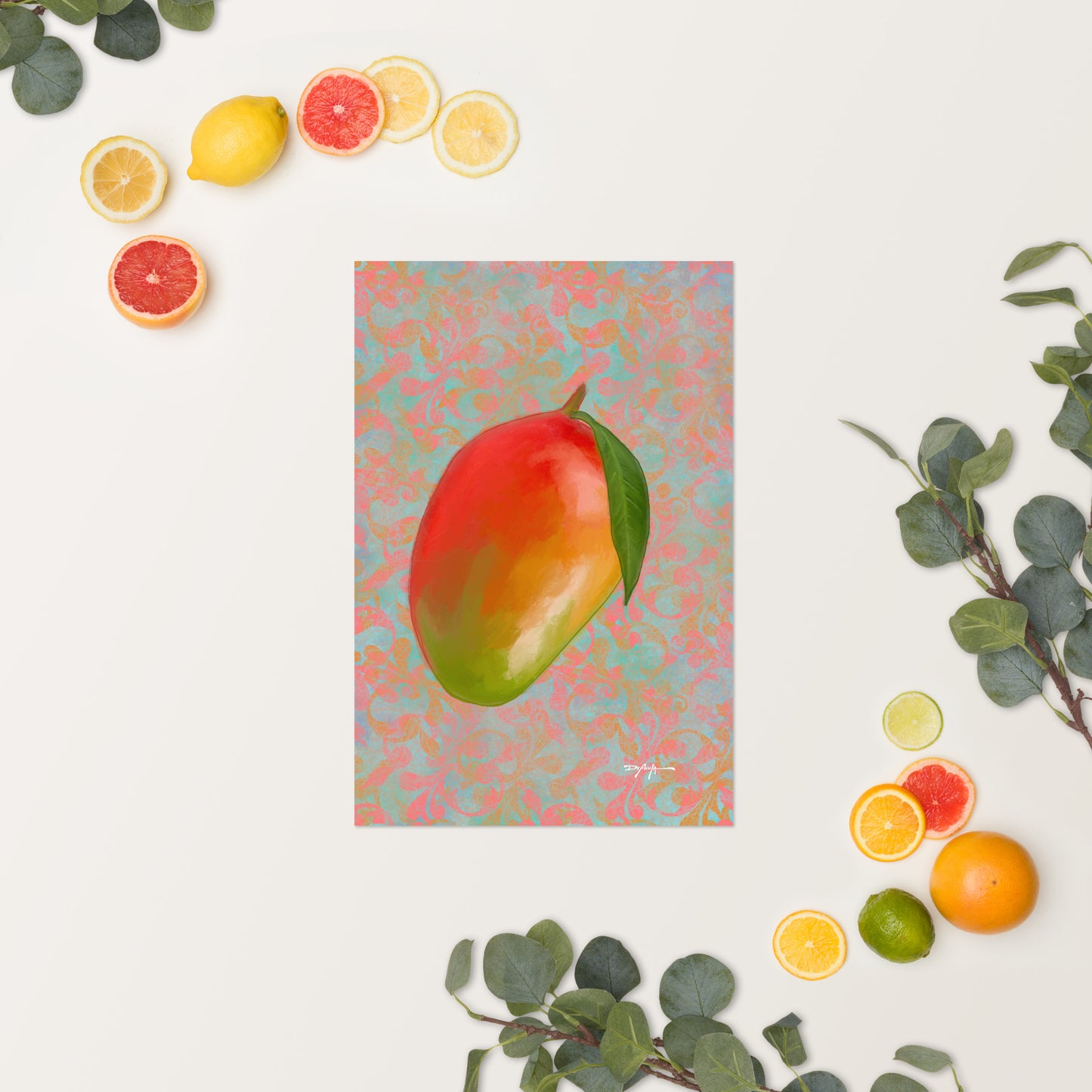 Juicy Tropical Fruit Mango Fine Art Print 12" x 18"
