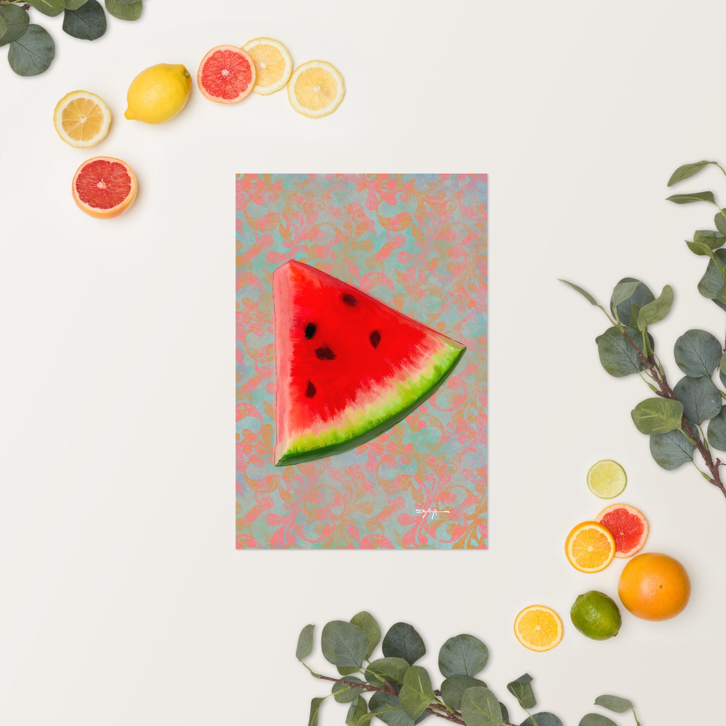 Juicy Tropical Fruit Watermelon Fine Art Print 12" x 18"