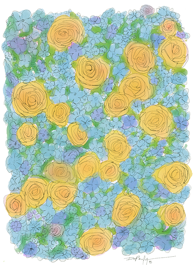 Four Seasons Summer Floral Fine Art Canvas Print 18" x 24"