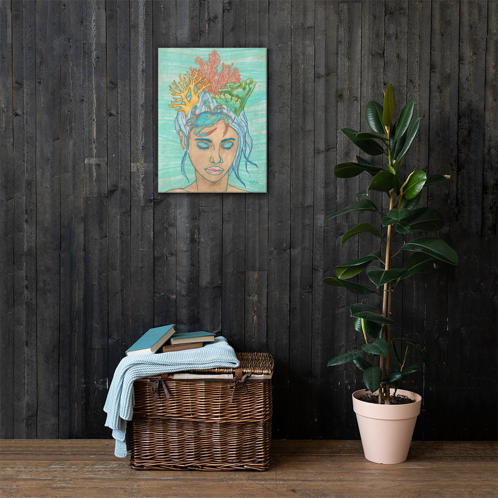 Wayfinder Woman Portrait Opal Fine Art Canvas 18" x 24"