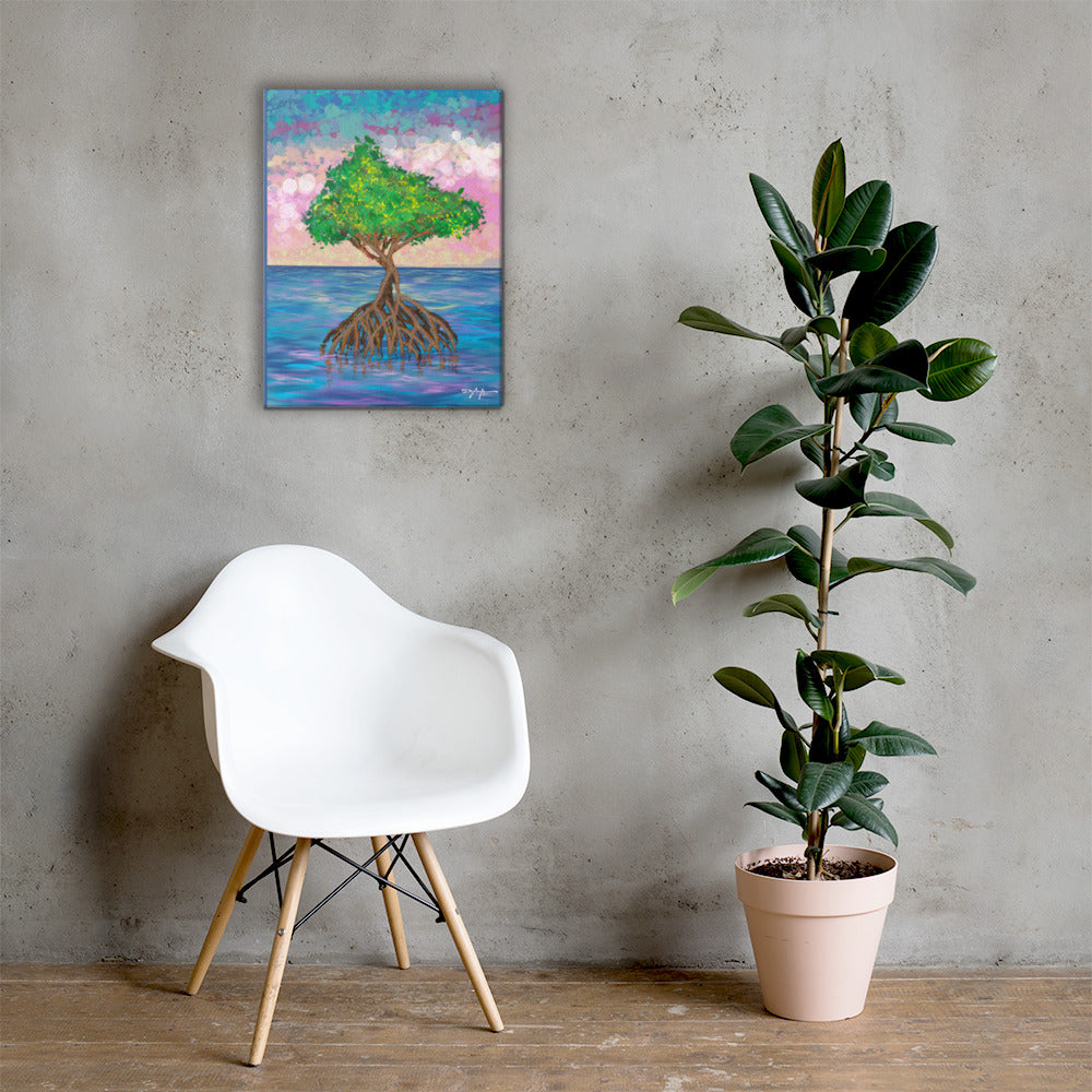 Mangrove Sunset Fine Art Canvas Print 18" x 24"