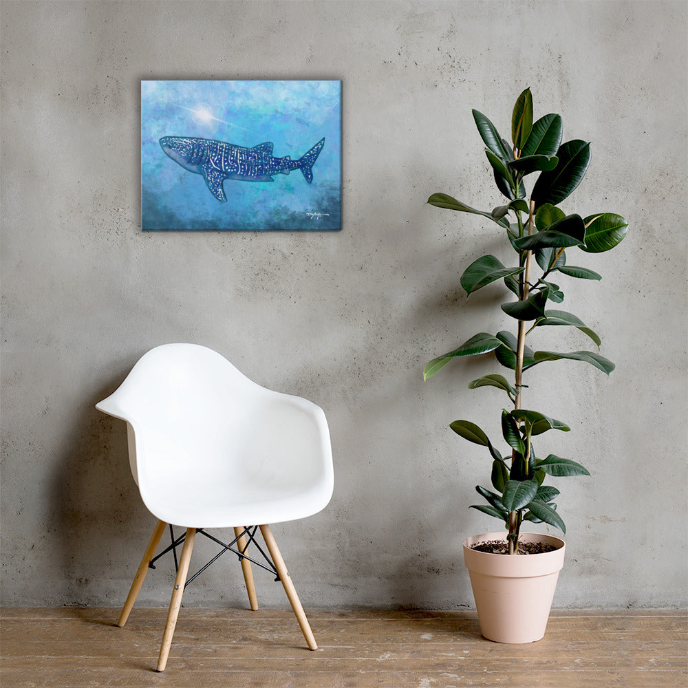 Sea Life Impression Whale Shark Fine Art Canvas Print 18" x 24"
