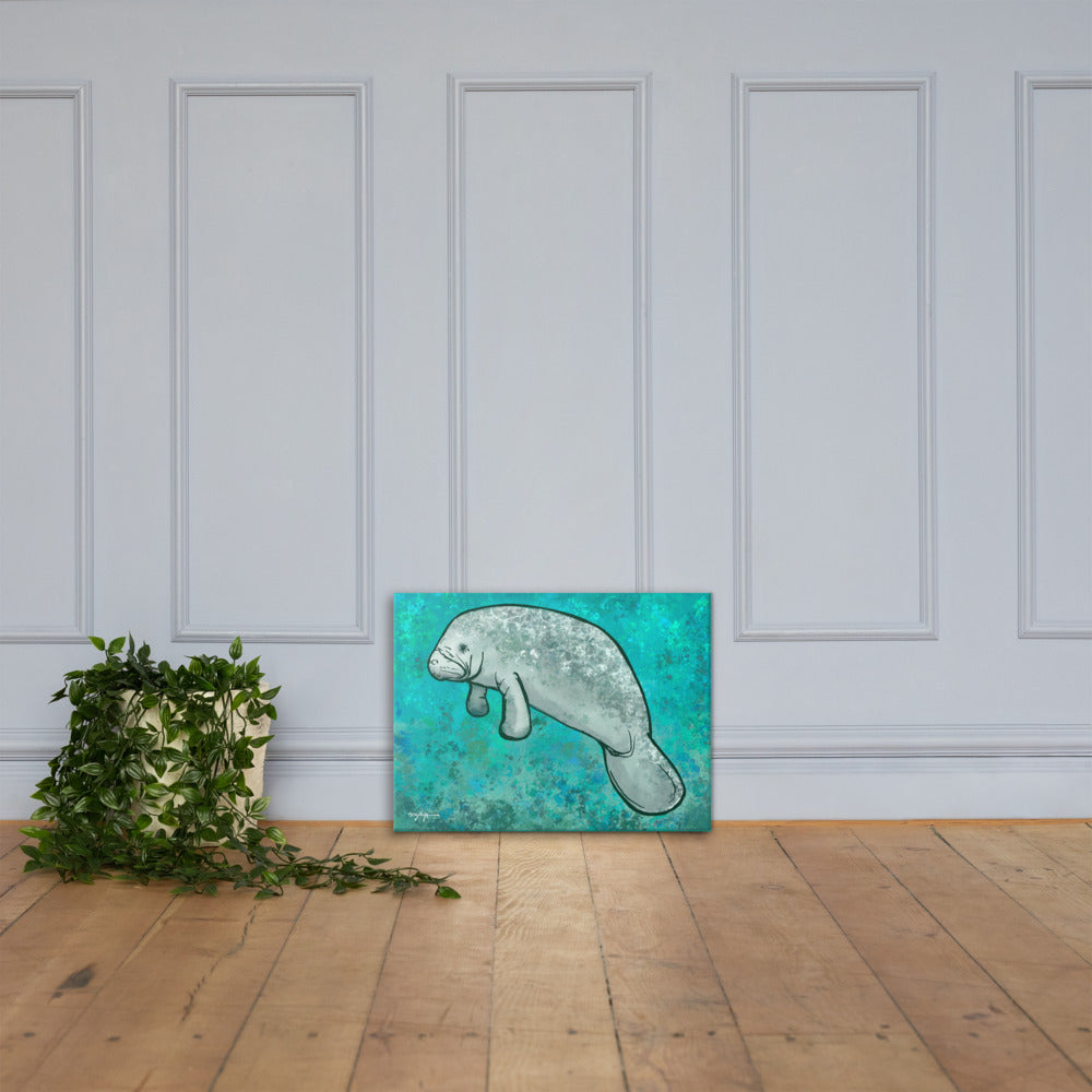The Manatee Fine Art Canvas 12" x 18"