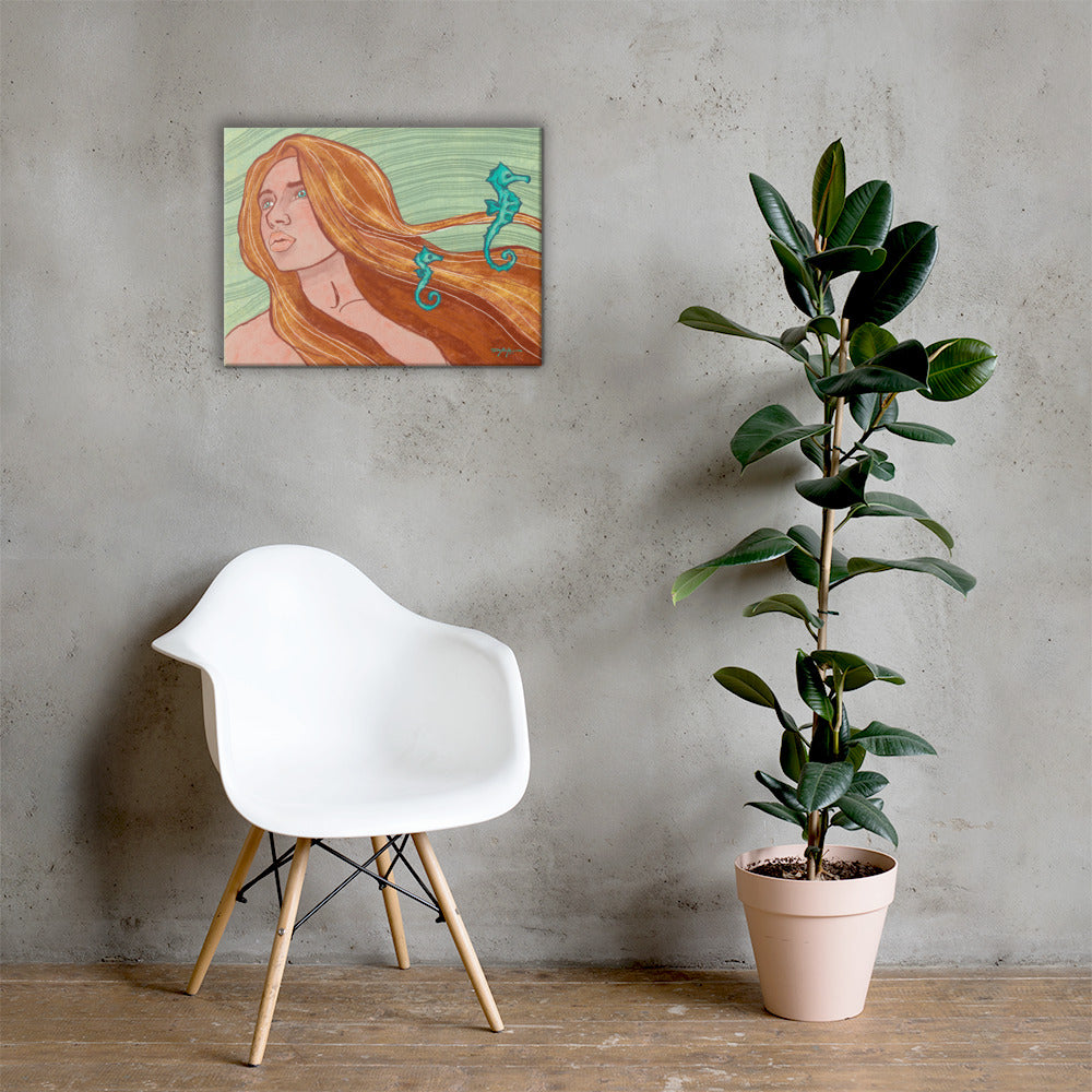 Wayfinder Woman Portrait Citrine Fine Art Canvas 18" x 24"