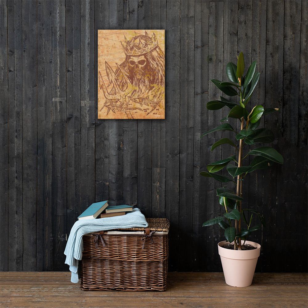 Our Dying Seas Neptune Skull Fine Art Canvas Print 18" x 24"
