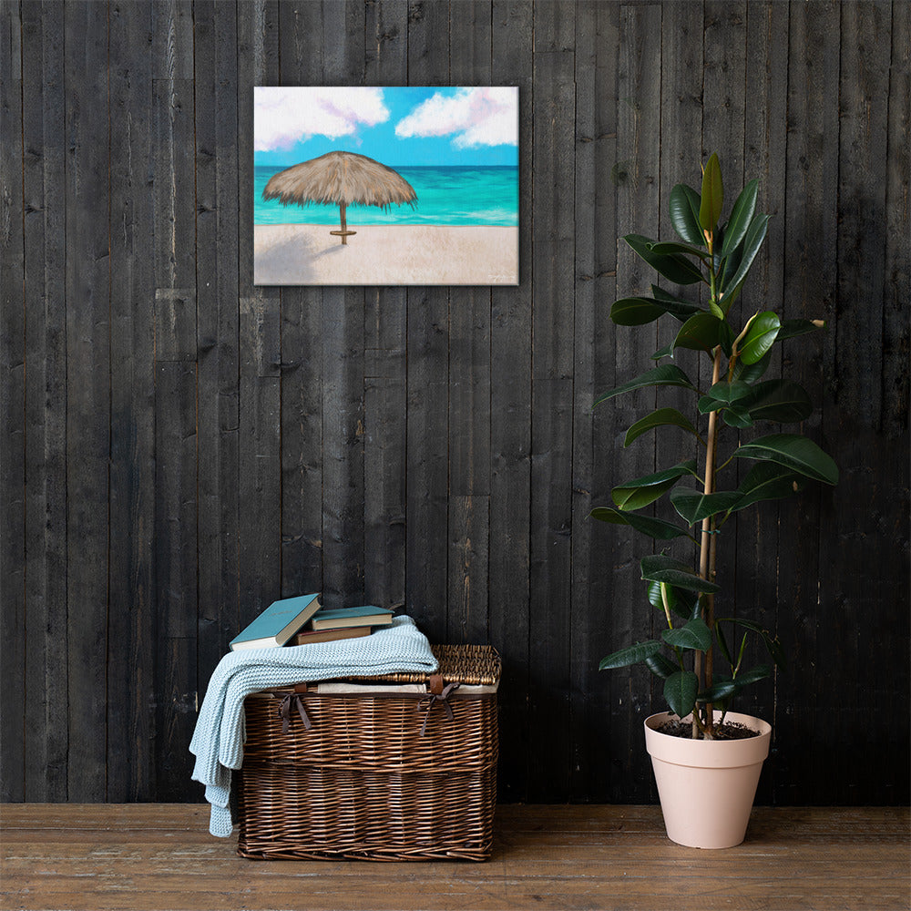 Caribbean Tiki Paradise Fine Art Canvas Print 18" x 24"