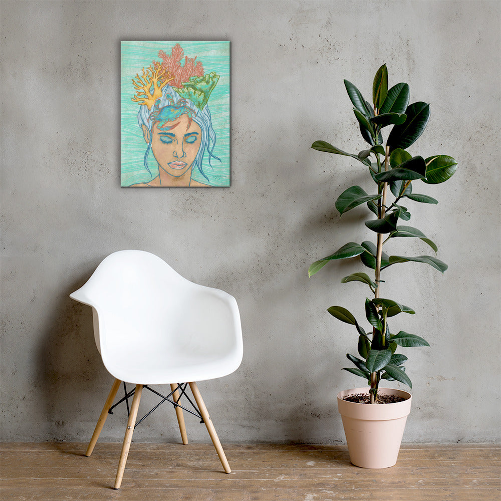 Wayfinder Woman Portrait Opal Fine Art Canvas 18" x 24"