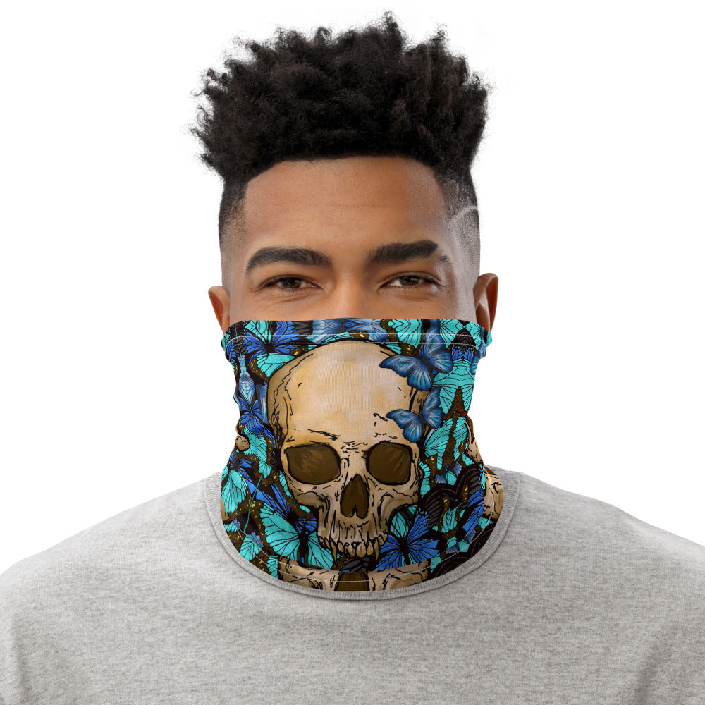 Skull and Butterflies Face Mask Neck Gaiter