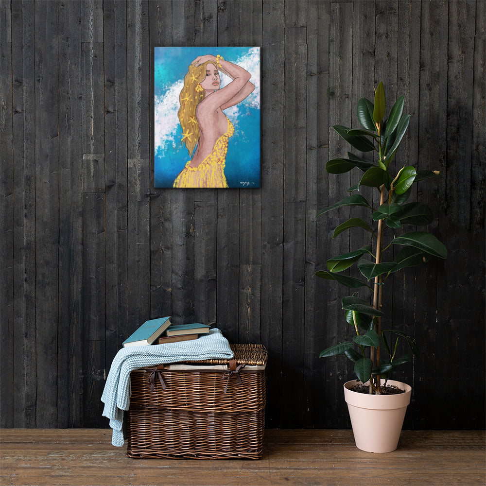 Shimmer Ocean Goddess Portrait Fine Art Canvas 18" x 24"