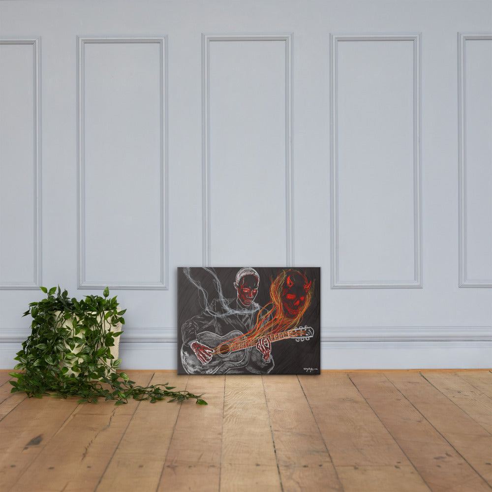 The Devil and the Crossroads Blues Fine Art Canvas 18" x 24"