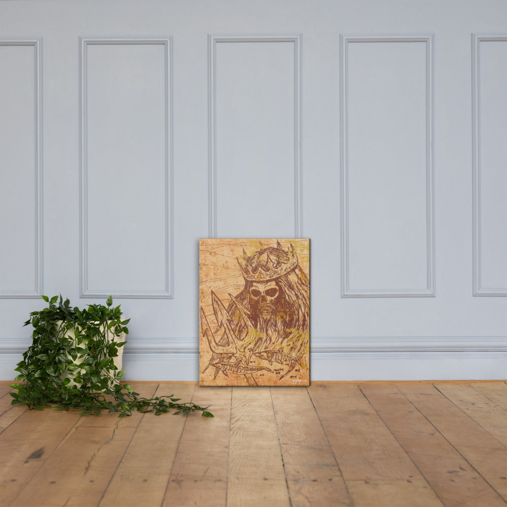 Our Dying Seas Neptune Skull Fine Art Canvas Print 18" x 24"