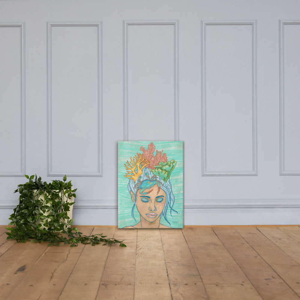 Wayfinder Woman Portrait Opal Fine Art Canvas 18" x 24"