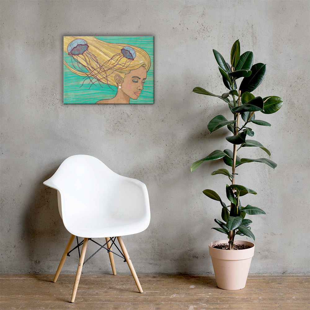 Wayfinder Woman Portrait Topaz Fine Art Canvas 18" x 24"