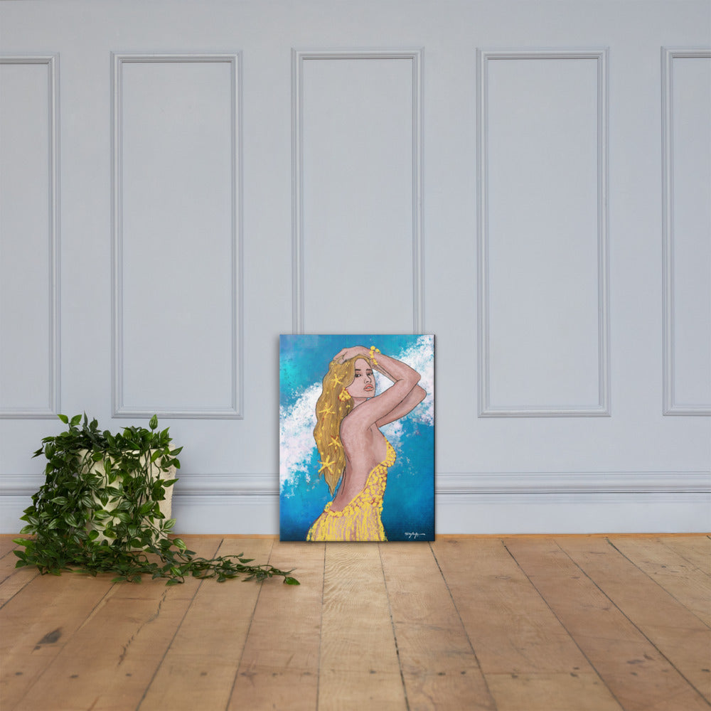 Shimmer Ocean Goddess Portrait Fine Art Canvas 18" x 24"