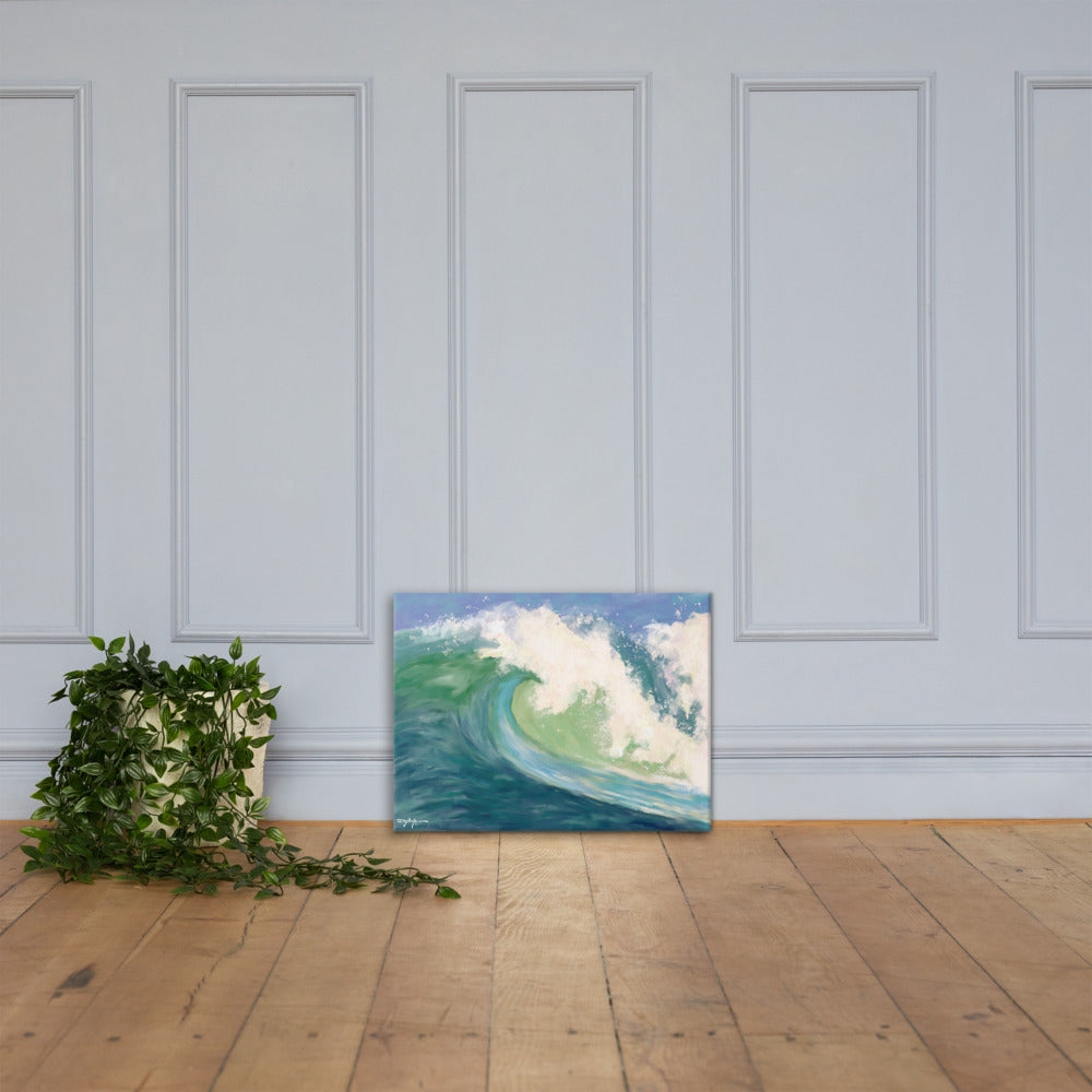 Crashing Emerald Wave Fine Art Canvas Print 18" x 24"