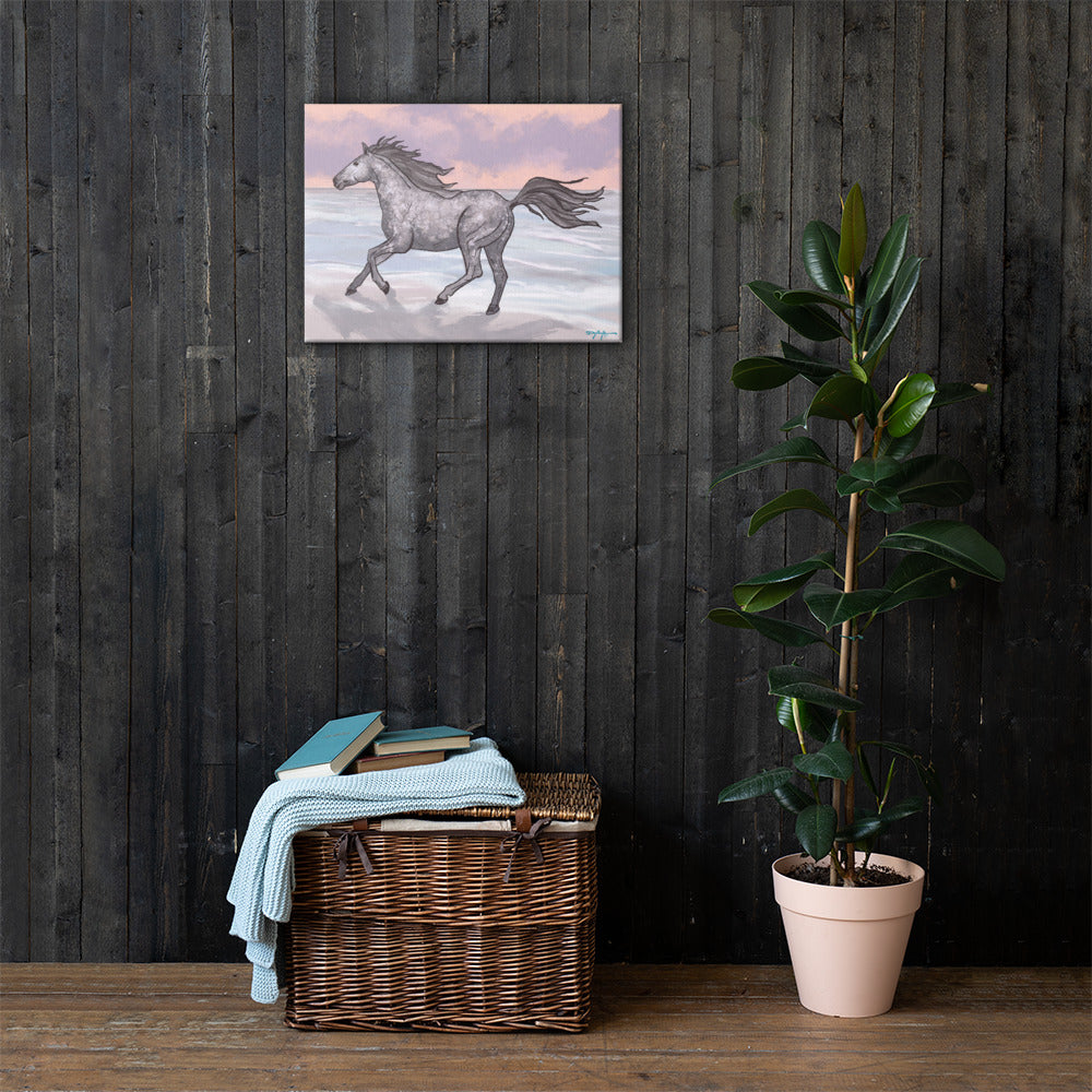Corolla Wild Beach Horse Fine Art Canvas 18" x 24"