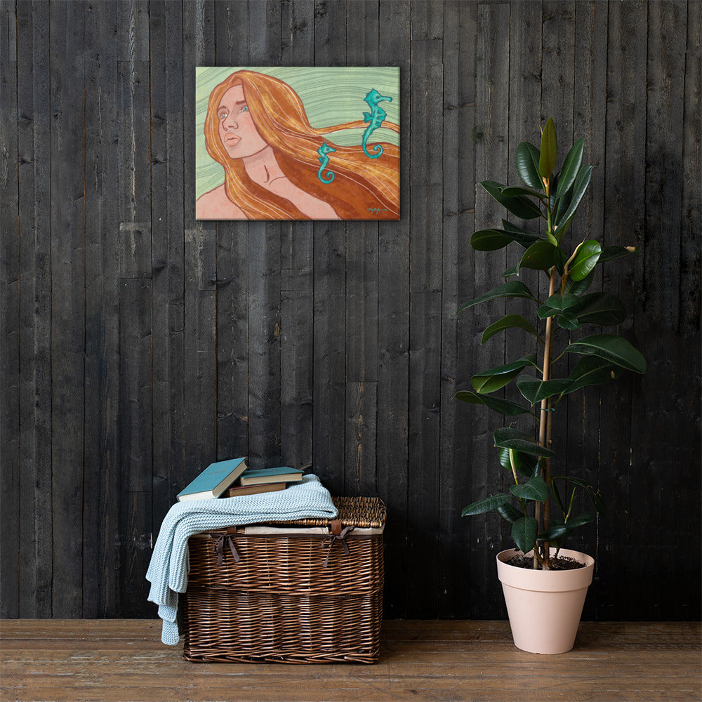 Wayfinder Woman Portrait Citrine Fine Art Canvas 18" x 24"