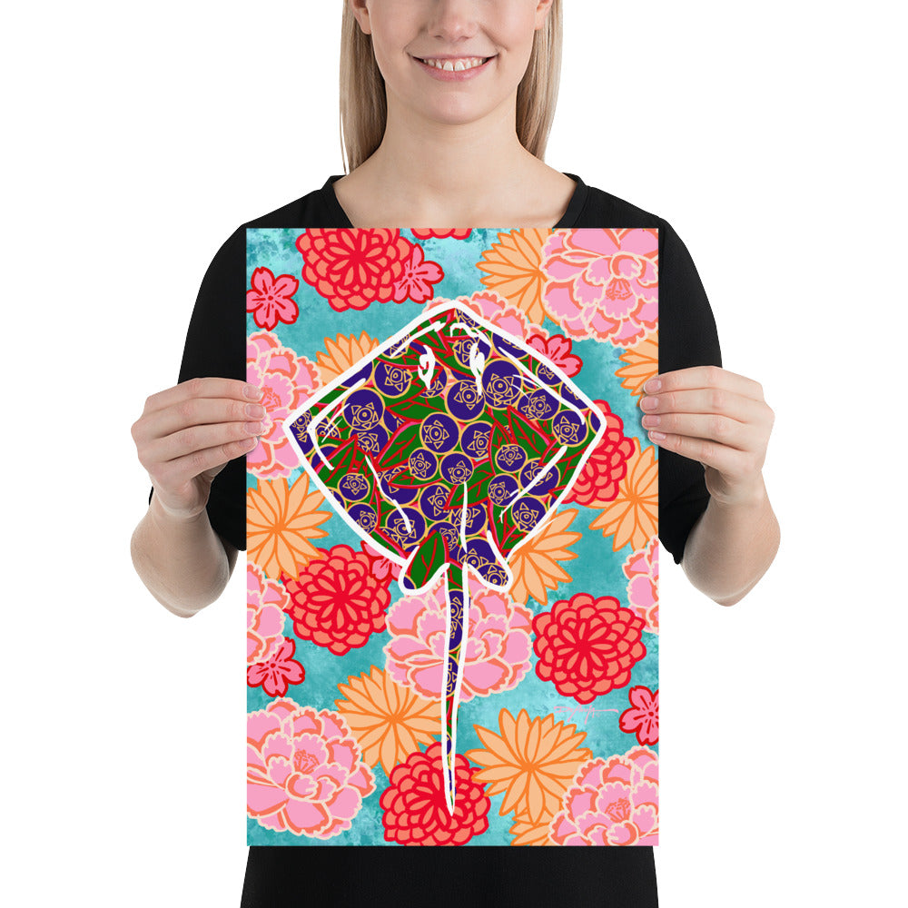 Uchikake Stingray Fine Coastal Art Print 12" x 18"