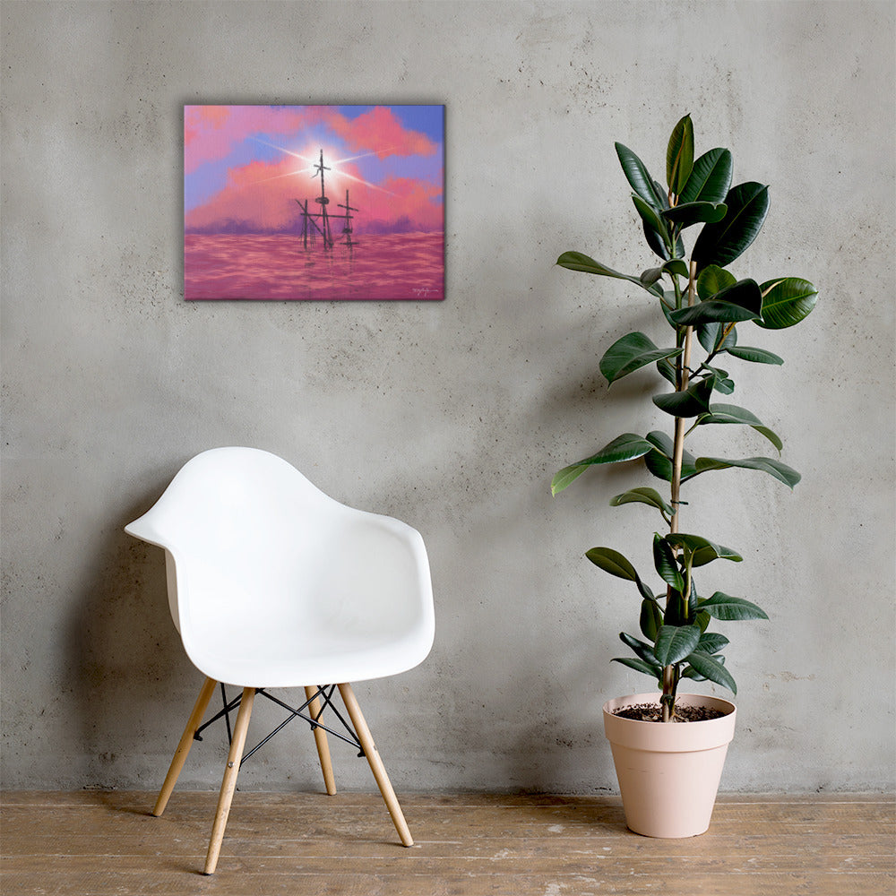Hope Shipwreck Fine Art Sunset Landscape Canvas 18" x 24"
