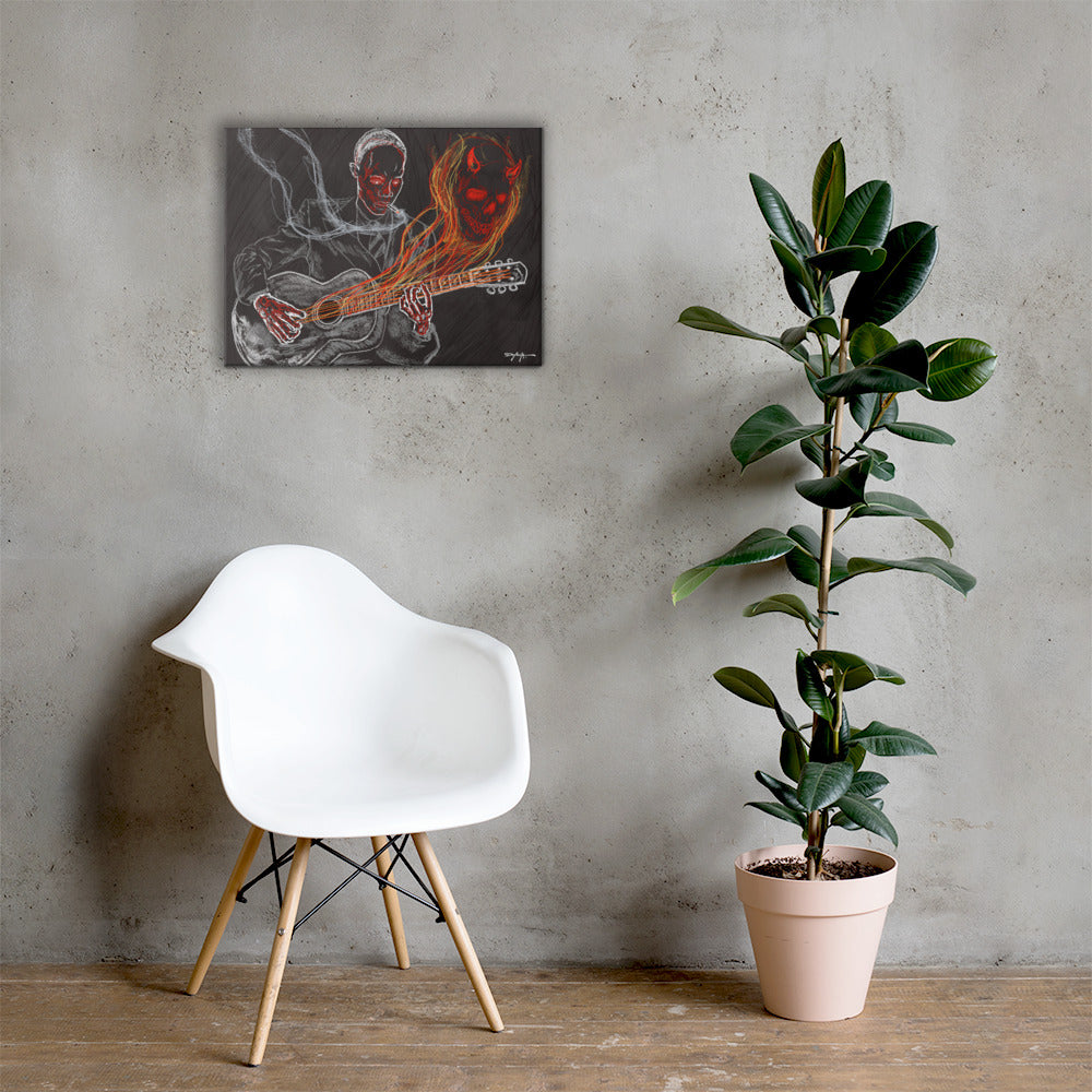 The Devil and the Crossroads Blues Fine Art Canvas 18" x 24"