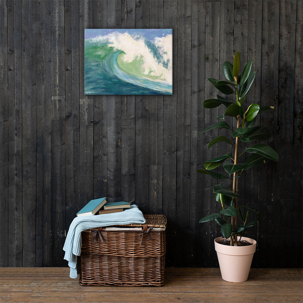 Crashing Emerald Wave Fine Art Canvas Print 18" x 24"