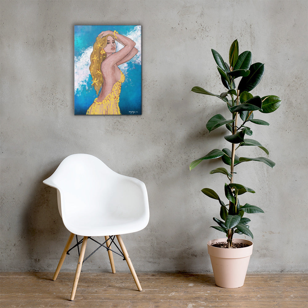 Shimmer Ocean Goddess Portrait Fine Art Canvas 18" x 24"
