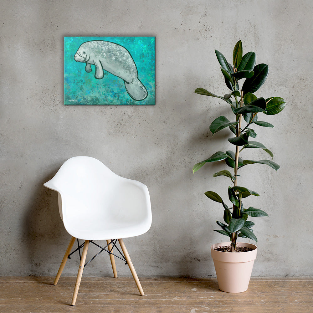 The Manatee Fine Art Canvas 12" x 18"