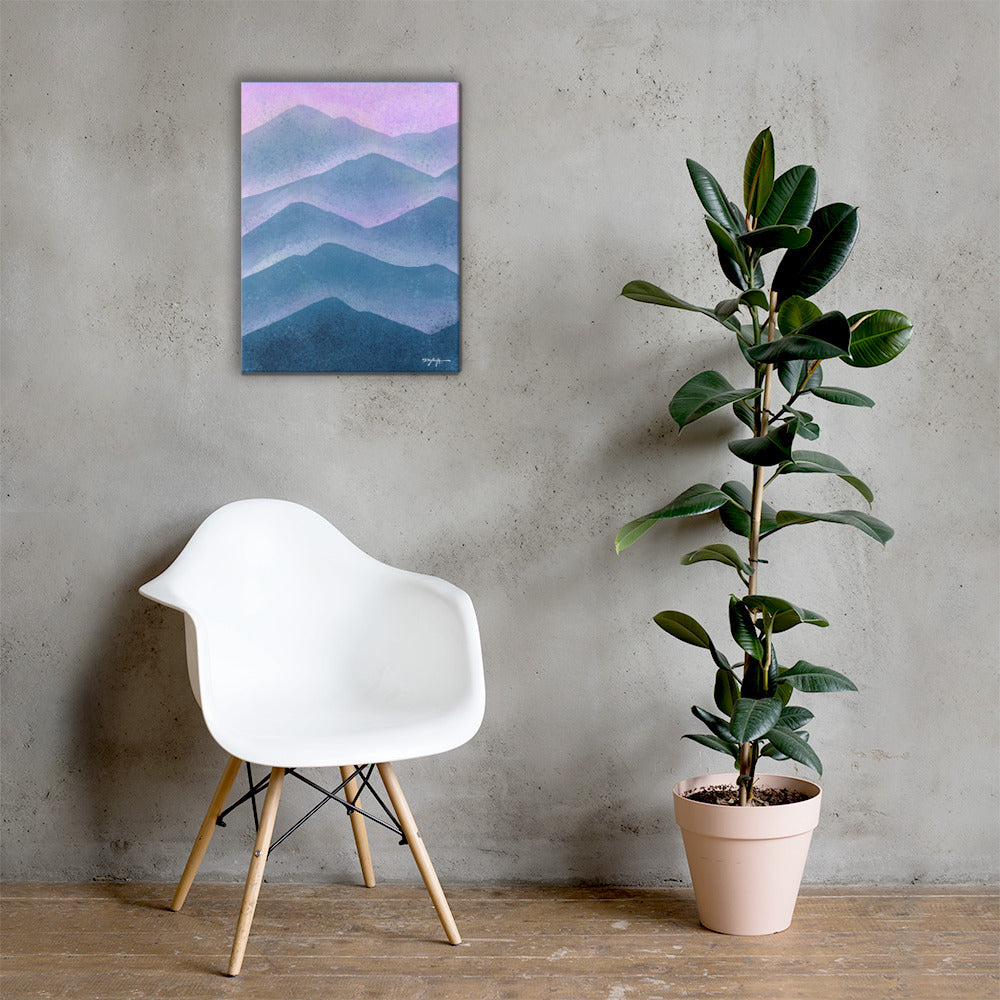 Blue Ridge Mist Fine Mountain Art Canvas Print 18" x 24"