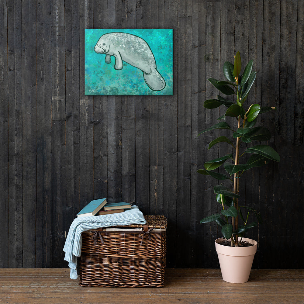 The Manatee Fine Art Canvas 12" x 18"