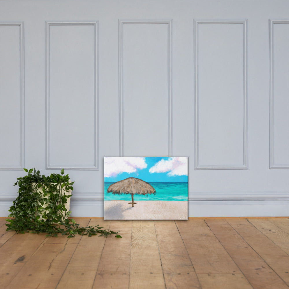 Caribbean Tiki Paradise Fine Art Canvas Print 18" x 24"