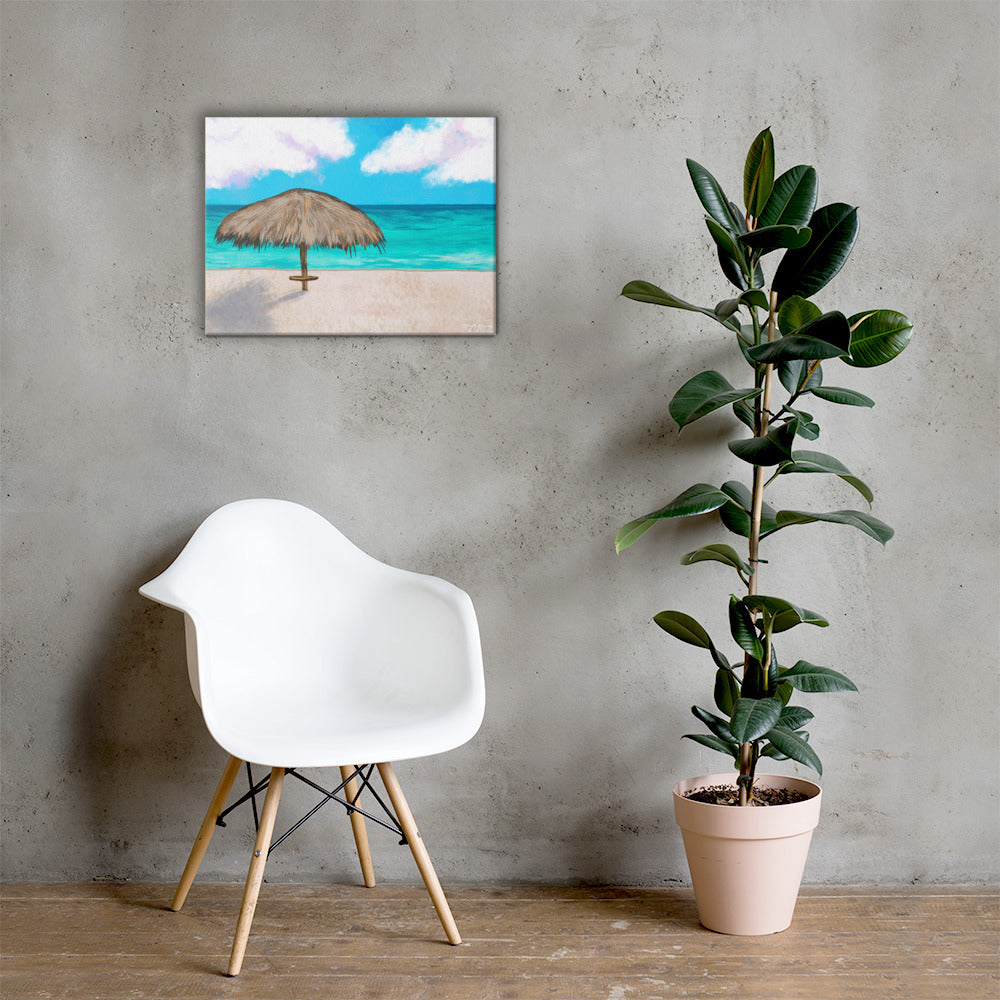 Caribbean Tiki Paradise Fine Art Canvas Print 18" x 24"