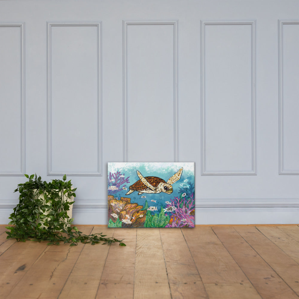 Turtle Reef Fine Art Canvas Print 18" x 24"