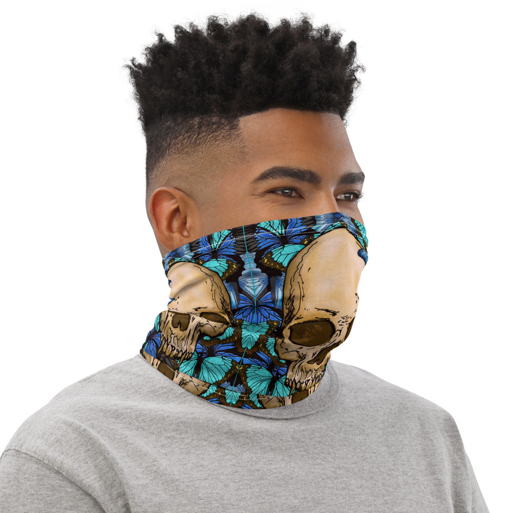 Skull and Butterflies Face Mask Neck Gaiter