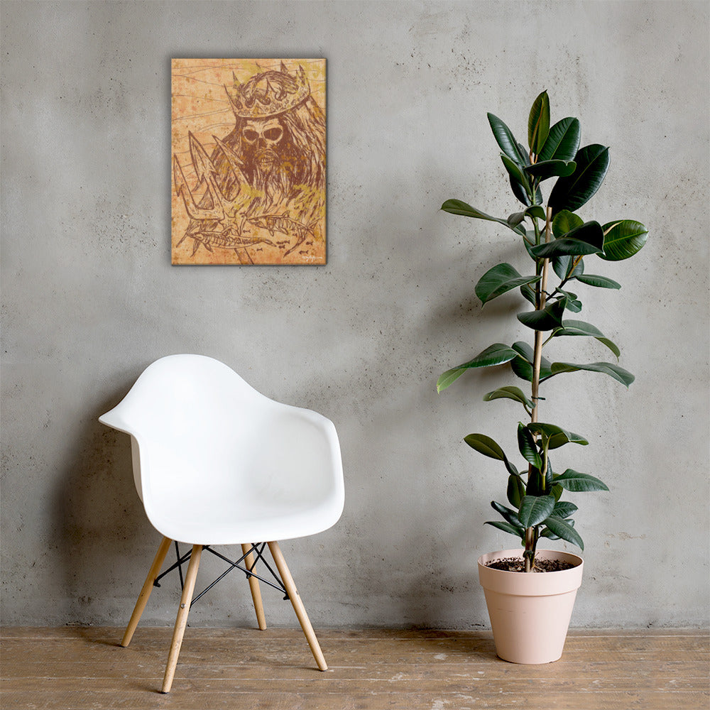 Our Dying Seas Neptune Skull Fine Art Canvas Print 18" x 24"
